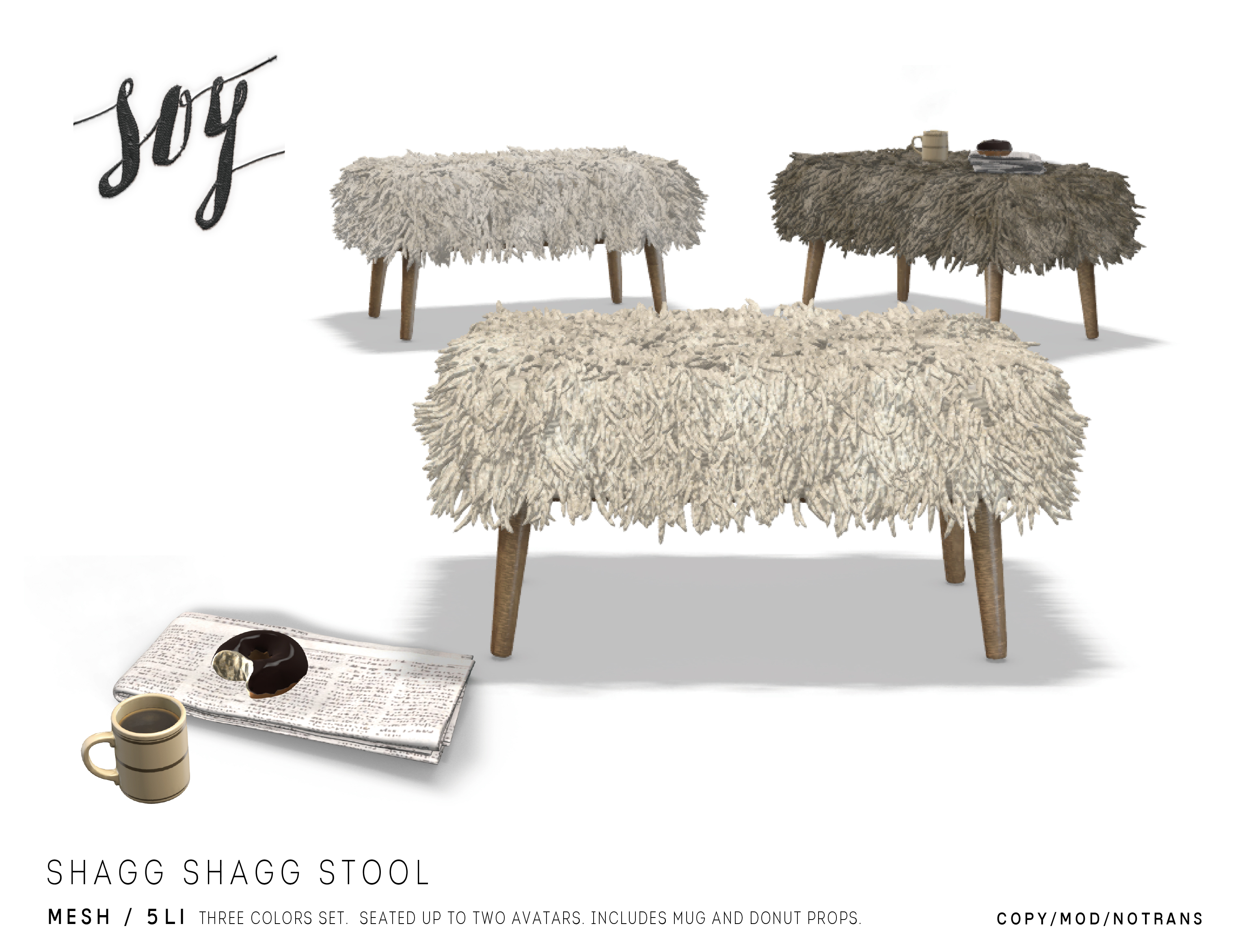Soy. Shag Shag Stool – Soy